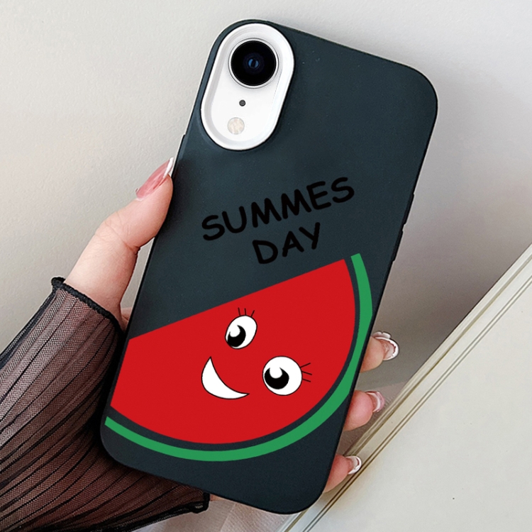 

For iPhone XR Watermelon PC Hybrid TPU Phone Case(Black)
