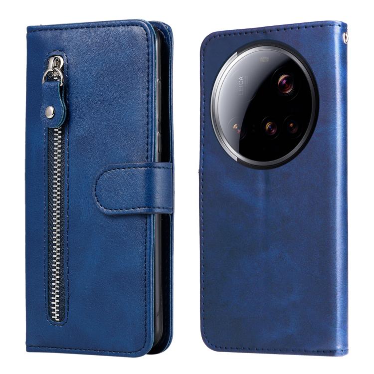 

For Xiaomi 15 Ultra Fashion Calf Texture Zipper Leather Phone Case(Blue)