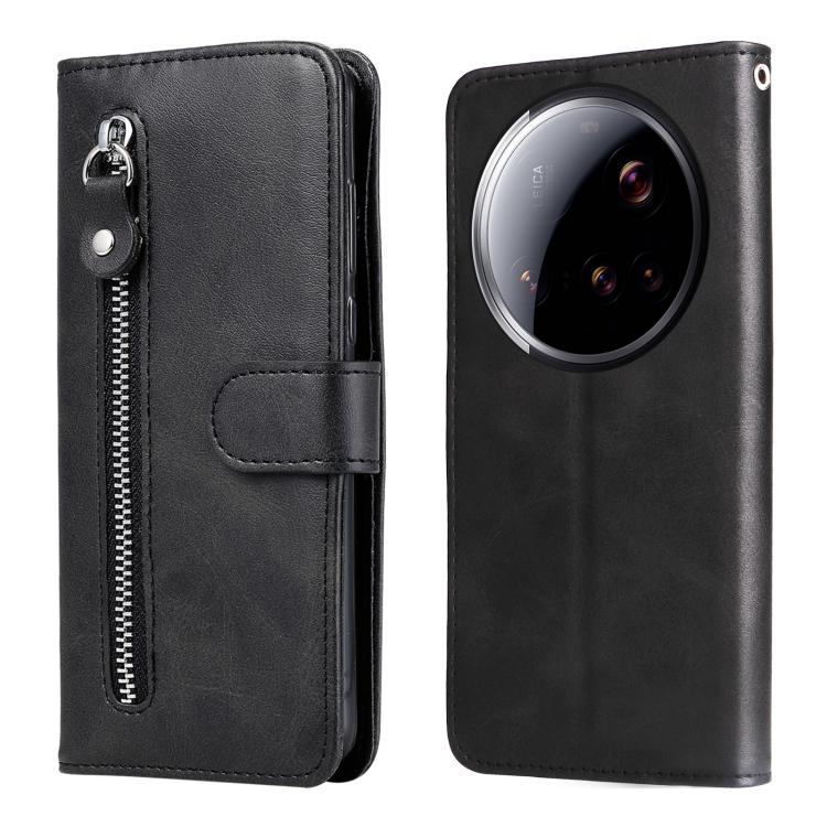 

For Xiaomi 15 Ultra Fashion Calf Texture Zipper Leather Phone Case(Black)