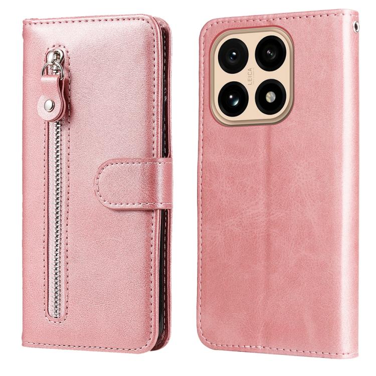 

For Xiaomi 15T 5G Fashion Calf Texture Zipper Leather Phone Case(Rose Gold)