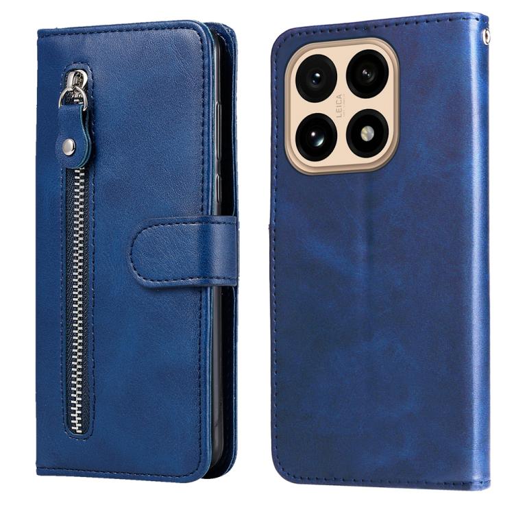 

For Xiaomi 15T 5G Fashion Calf Texture Zipper Leather Phone Case(Blue)