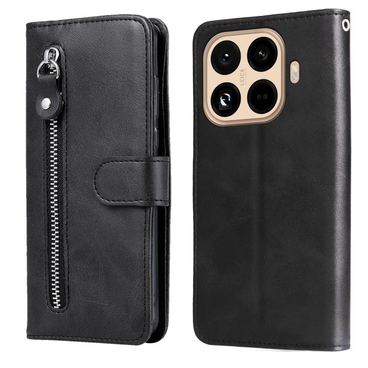 

For Xiaomi 15T Pro 5G Fashion Calf Texture Zipper Leather Phone Case(Black)