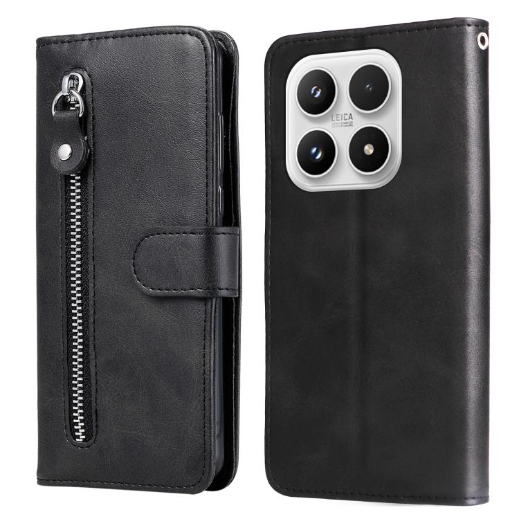 

For Xiaomi 17 Fashion Calf Texture Zipper Leather Phone Case(Black)