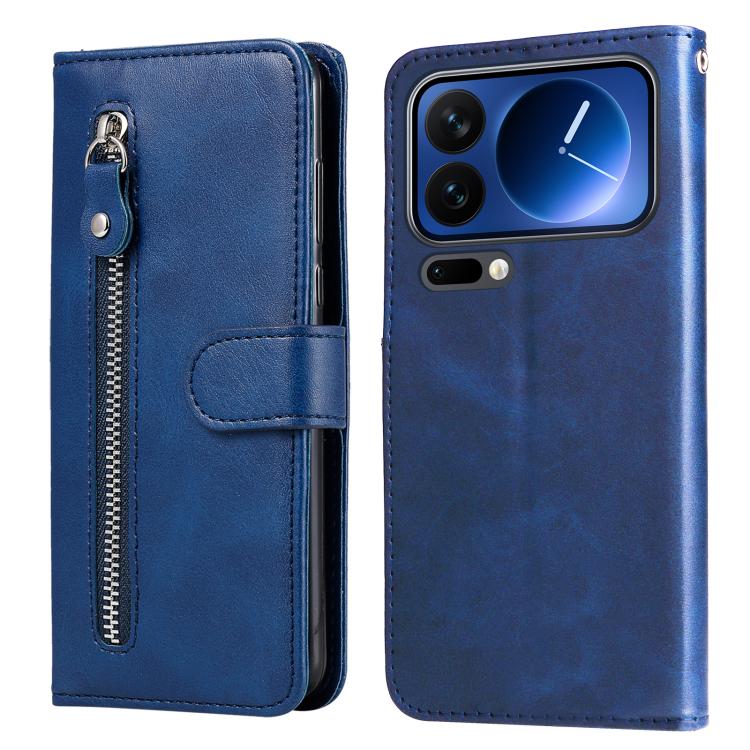 

For Xiaomi 17 Pro Fashion Calf Texture Zipper Leather Phone Case(Blue)