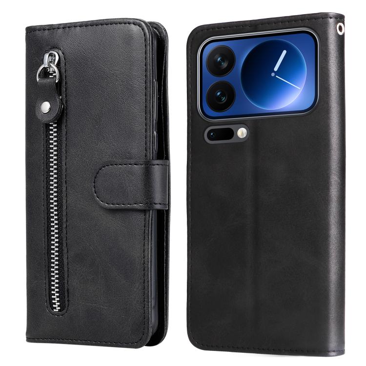 

For Xiaomi 17 Pro Fashion Calf Texture Zipper Leather Phone Case(Black)