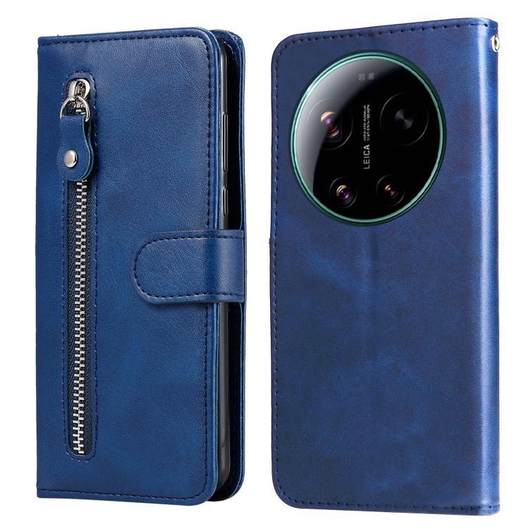 For Xiaomi 17 Ultra Fashion Calf Texture Zipper Leather Phone Case(Blue)