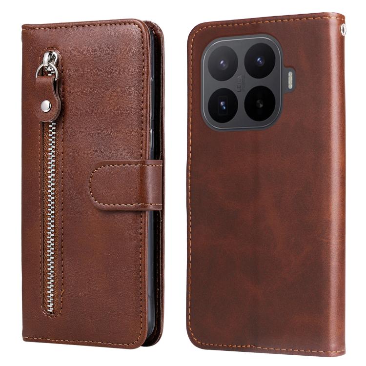 

For Xiaomi 17T 5G Fashion Calf Texture Zipper Leather Phone Case(Brown)