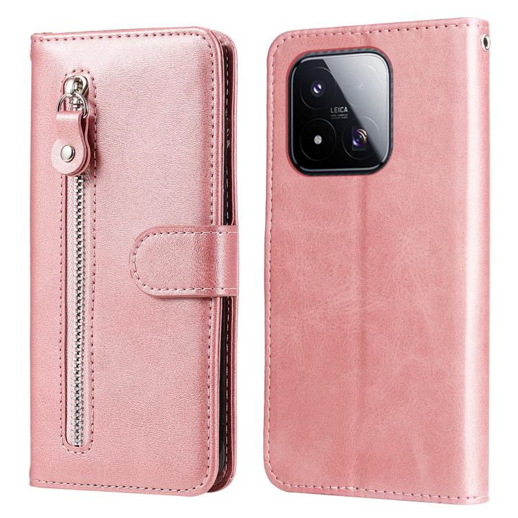 For Xiaomi 17 Max 5G Fashion Calf Texture Zipper Leather Phone Case(Rose Gold)