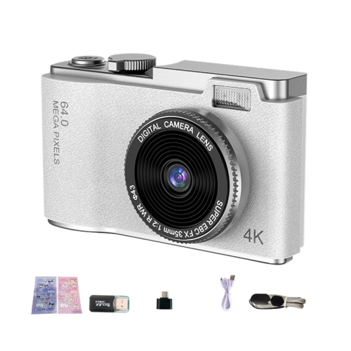 

LK003 2.4 inch Dual-lens 4K HD CCD Camera Retro Kids Camera(White)