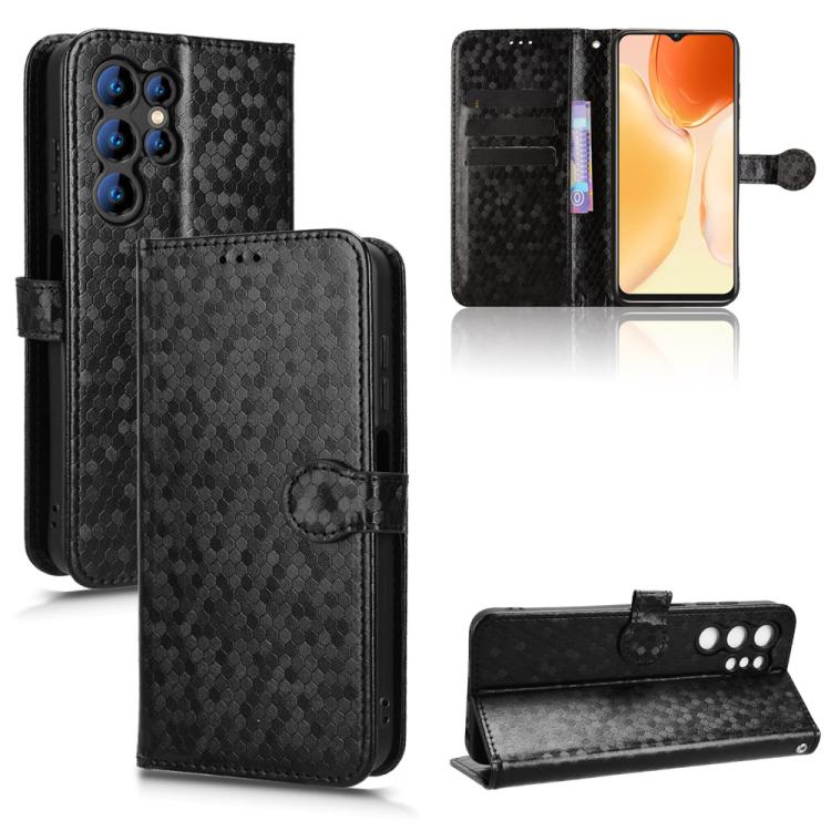 

For Oukitel C1 / C1 Pro Honeycomb Dot Texture Leather Phone Case(Black)