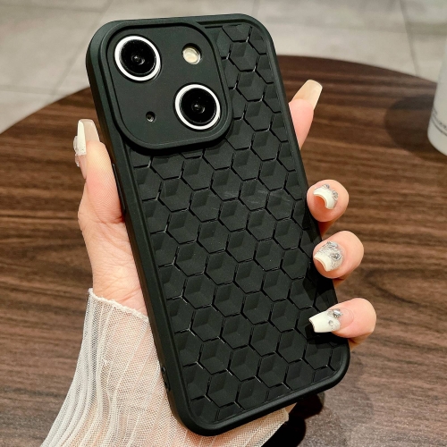 

For iPhone 15 Honeycomb Cooling TPU Phone Case(Black)