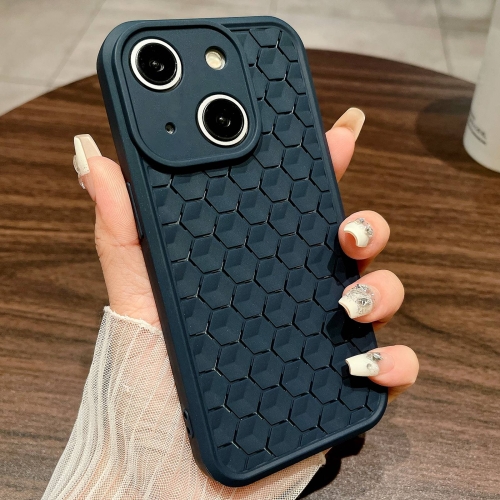 

For iPhone 15 Honeycomb Cooling TPU Phone Case(Blue)