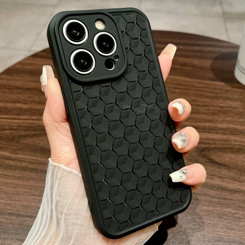 

For iPhone 14 Pro Max Honeycomb Cooling TPU Phone Case(Black)