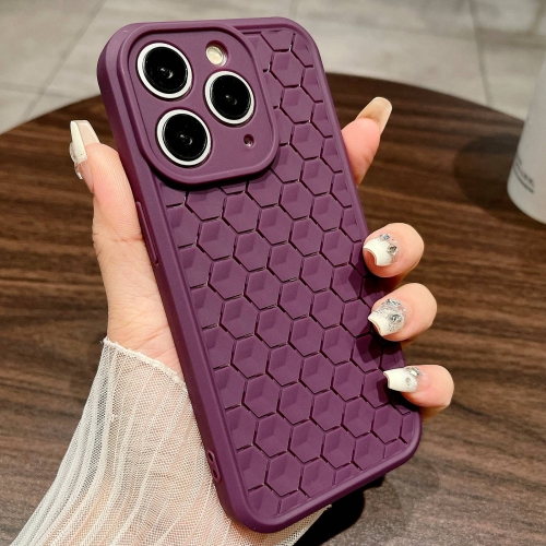 

For iPhone 11 Pro Max Honeycomb Cooling TPU Phone Case(Purple)