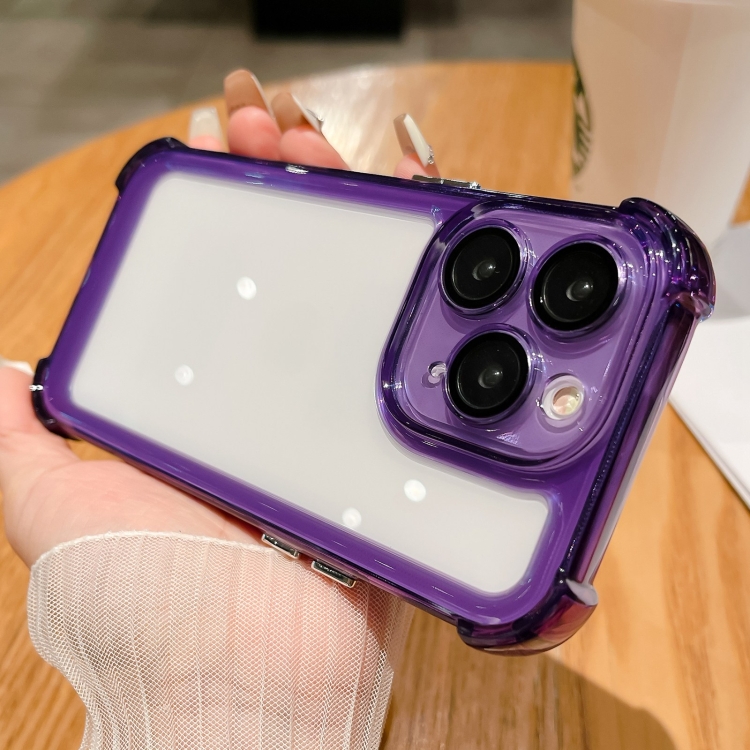 

For iPhone 11 Pro Max Clear Acrylic + TPU Shockproof Phone Case(Purple)