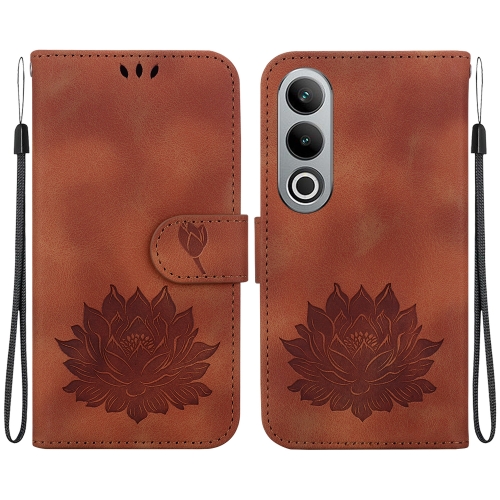 

For OnePlus Nord CE4 Lotus Embossed Leather Phone Case(Brown)