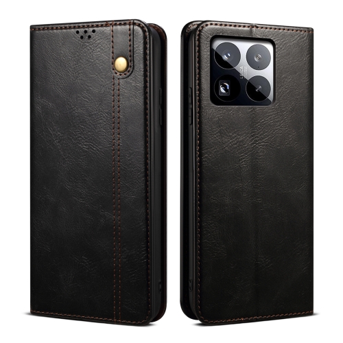 

For Xiaomi 15 Pro Oil Wax Crazy Horse Texture Leather Phone Case(Black)