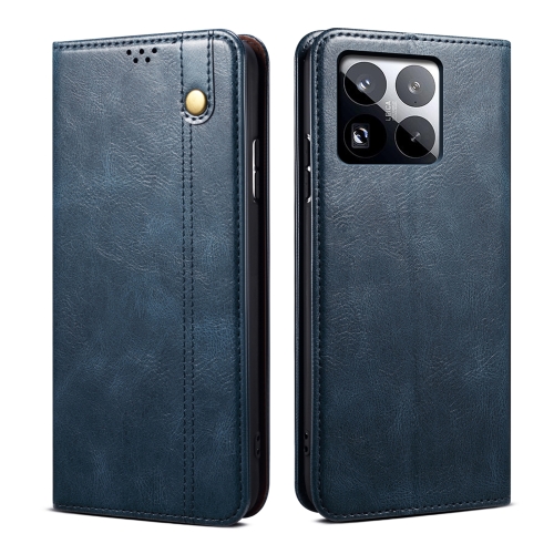 

For Xiaomi 15 Pro Oil Wax Crazy Horse Texture Leather Phone Case(Blue)