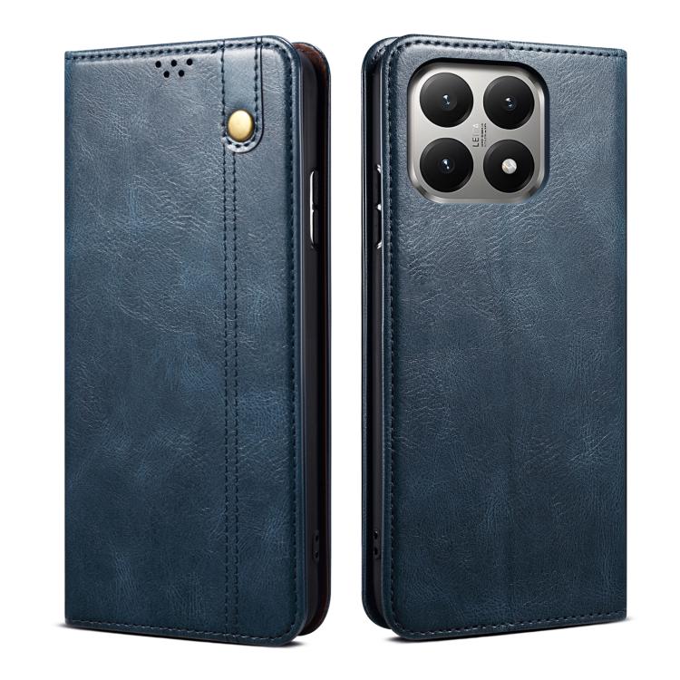 

For Xiaomi 15T 5G Oil Wax Crazy Horse Texture Leather Phone Case(Blue)