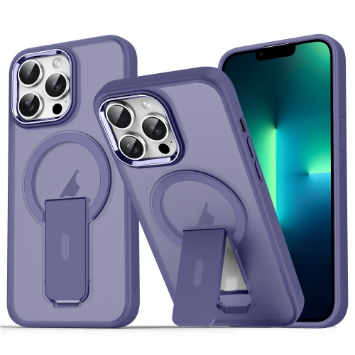 

For iPhone 13 Pro Max Acrylic Hybrid TPU MagSafe Holder Phone Case(Dark Night Purple)