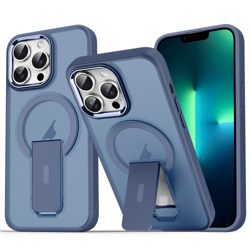 

For iPhone 13 Pro Max Acrylic Hybrid TPU MagSafe Holder Phone Case(Dark Blue)