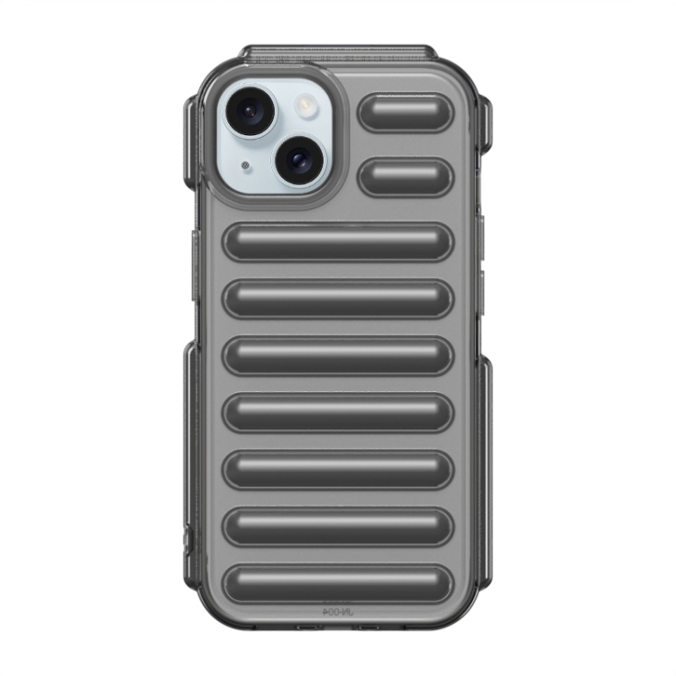 

For iPhone 15 Plus Capsule Series Candy Color TPU Phone Case(Transparent Grey)