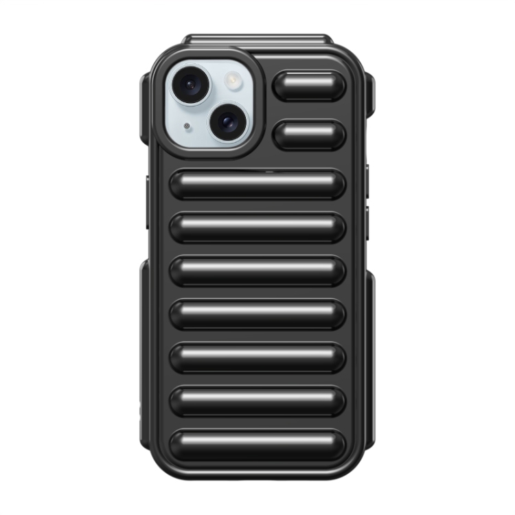 

For iPhone 15 Capsule Series Candy Color TPU Phone Case(Black)