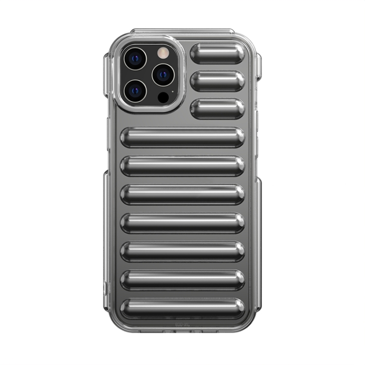 

For iPhone 12 Pro Max Capsule Series Candy Color TPU Phone Case(Transparent Grey)