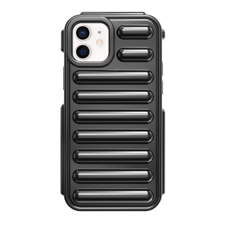 

For iPhone 12 Capsule Series Candy Color TPU Phone Case(Black)