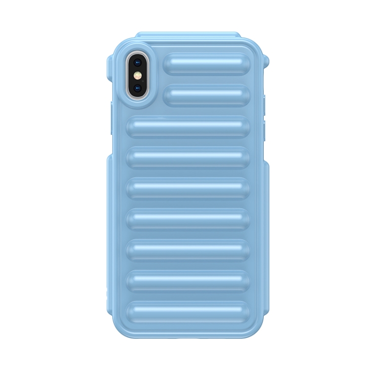 

For iPhone XS Max Capsule Series Candy Color TPU Phone Case(Blue)