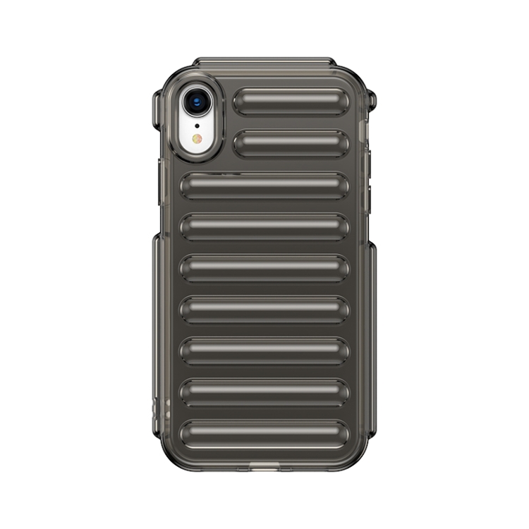 

For iPhone XR Capsule Series Candy Color TPU Phone Case(Transparent Grey)