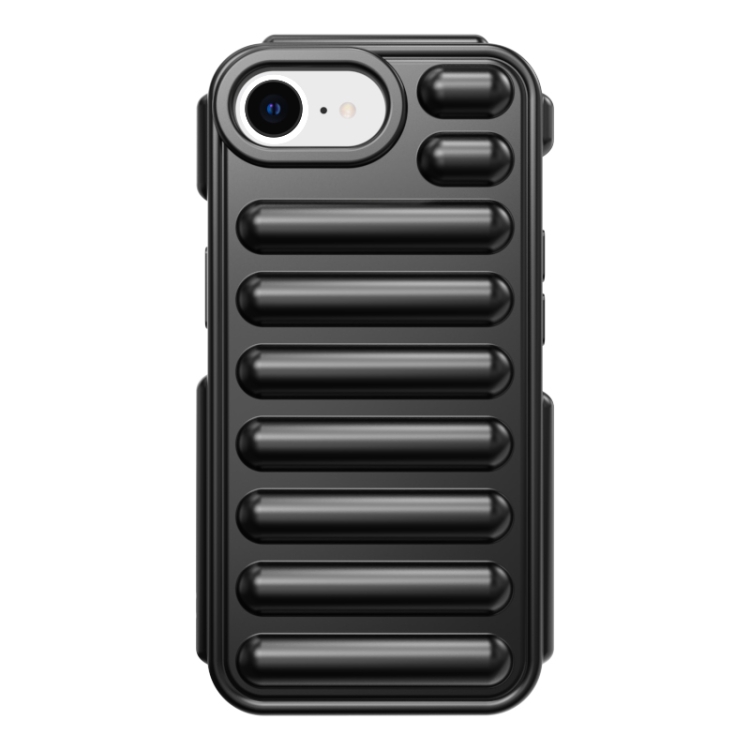 

For iPhone 16e Capsule Series Candy Color TPU Phone Case(Black)