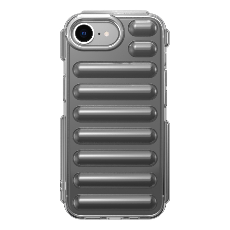 

For iPhone 16e Capsule Series Candy Color TPU Phone Case(Transparent Grey)