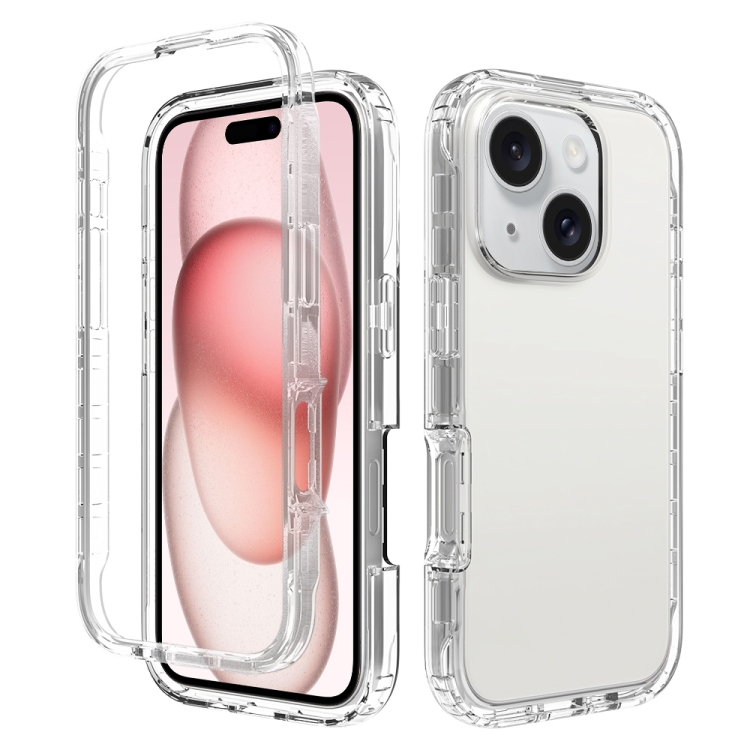 

For iPhone 15 Clear TPU Hybrid PC Shockproof Phone Case(Transparent)