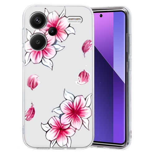 

For Xiaomi Redmi Note 13 Pro+ Colored Drawing Pattern Transparent TPU Phone Case(Sakura)