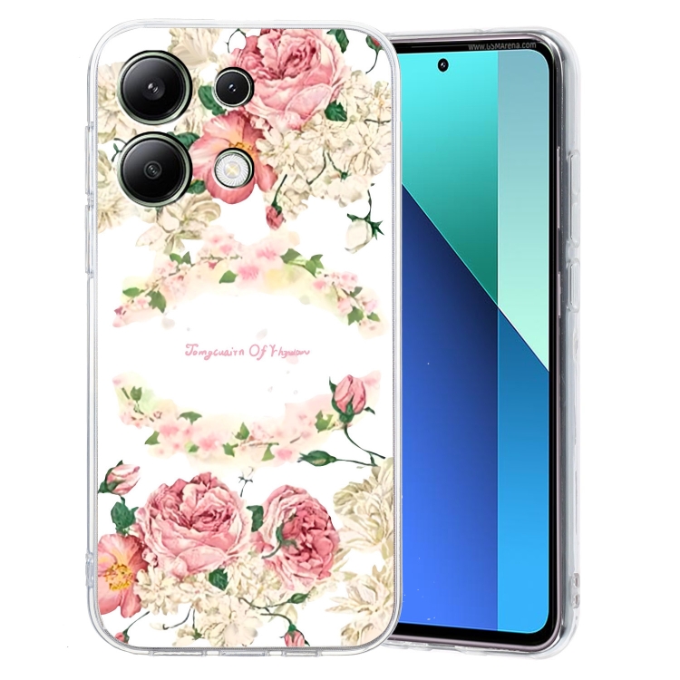 

For Xiaomi Redmi Note 13 Pro 4G Colored Drawing Pattern Transparent TPU Phone Case(Rose)