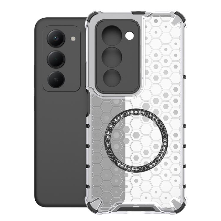 

For Redmi 15 5G / 4G EU 171mm Honeycomb Magnetic Ring Shockproof Phone Case(White)