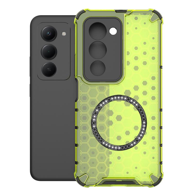 

For Redmi 15 5G Global / 15 4G SEA 169.5mm Honeycomb Magnetic Ring Shockproof Phone Case(Green)