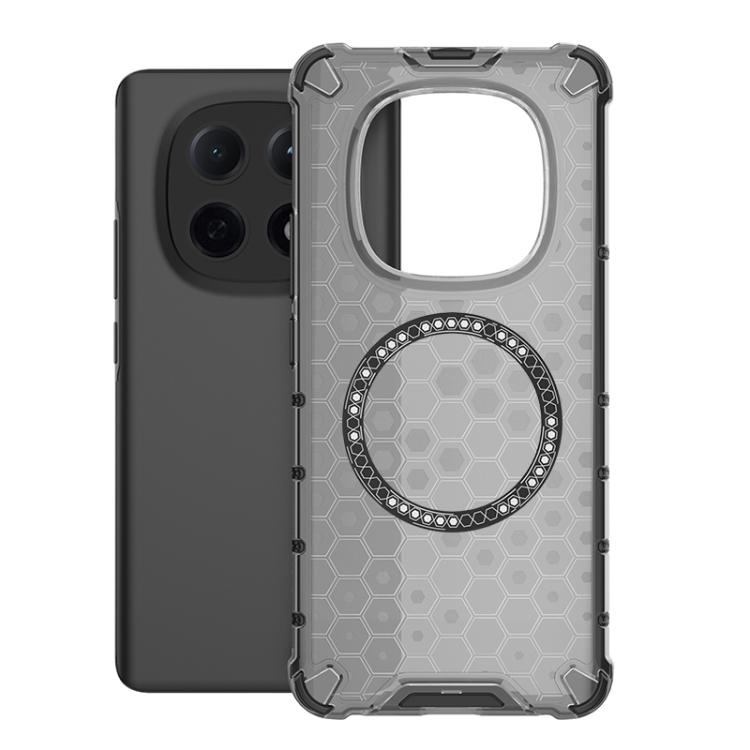 

For Redmi Note 15 5G Global 164mm Honeycomb Magnetic Ring Shockproof Phone Case(Black)