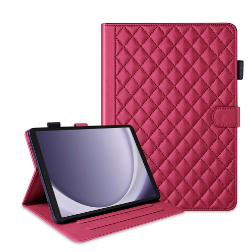 

For Samsung Galaxy Tab A9 Rhombus Lattice Leather Tablet Case(Red)