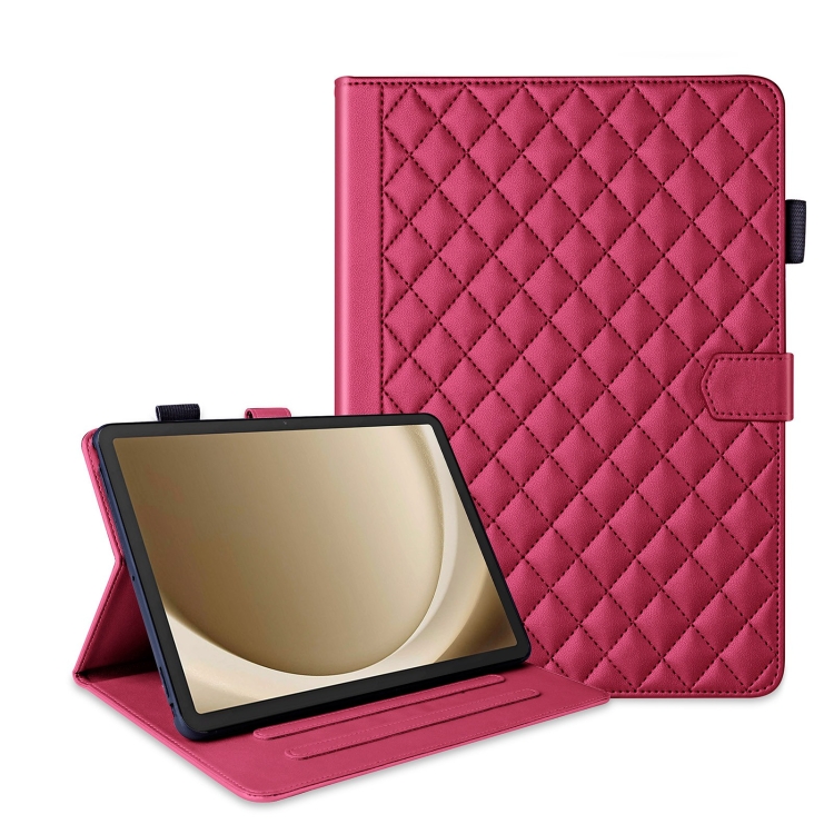 

For Samsung Galaxy Tab A11+ / A9+ Rhombus Lattice Leather Tablet Case(Red)