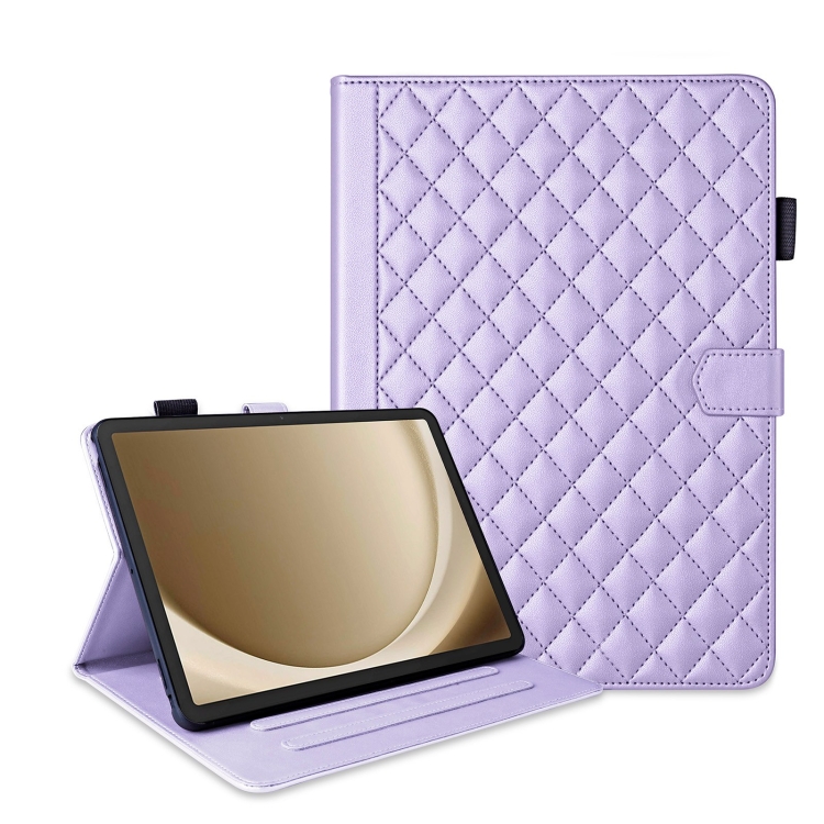 

For Samsung Galaxy Tab A9+ Rhombus Lattice Leather Tablet Case(Purple)