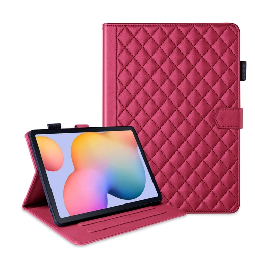 

For Samsung Galaxy Tab S6 Lite 2024 Rhombus Lattice Leather Tablet Case(Red)