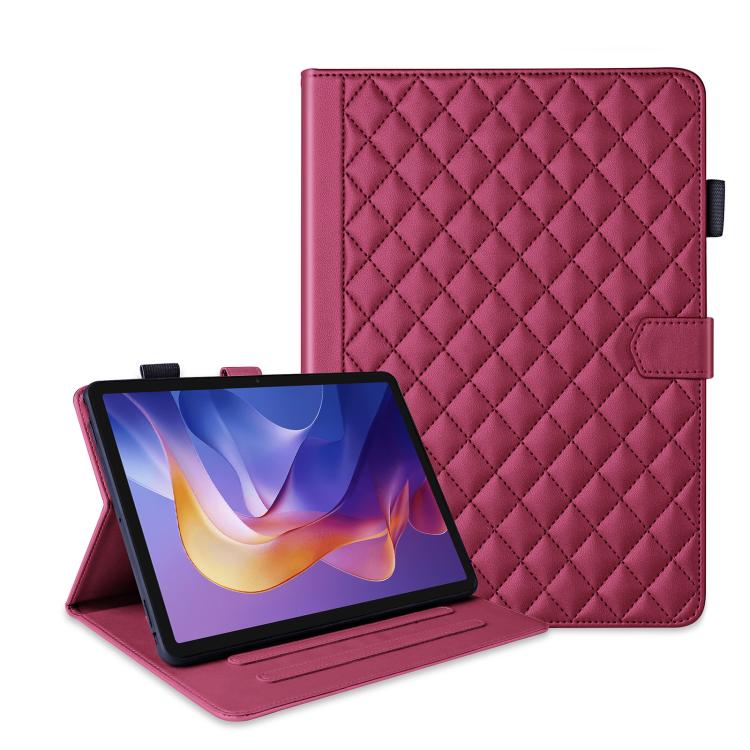 

For Xiaomi Redmi Pad 2 / Pad SE 2025 Rhombus Lattice Leather Tablet Case(Red)