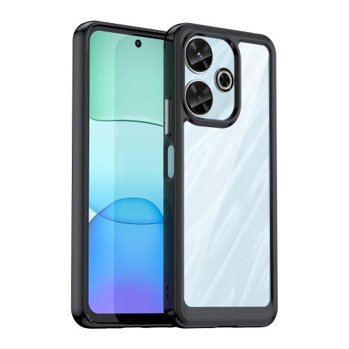 

For Xiaomi Poco M6 4G Colorful Series Acrylic Hybrid TPU Phone Case(Black)