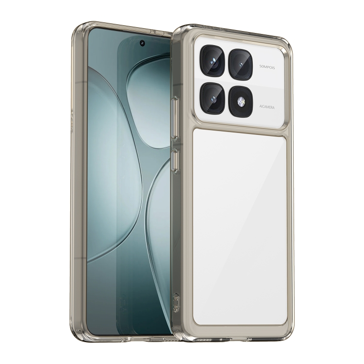 

For Xiaomi 14T Pro Colorful Series Acrylic Hybrid TPU Phone Case(Transparent Grey)