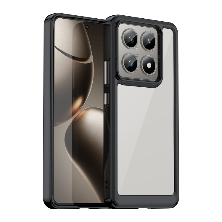 

For Xiaomi 14T Colorful Series Acrylic Hybrid TPU Phone Case(Black)