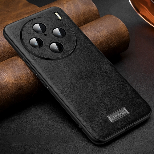 

For vivo X100s Pro / X100 Pro SULADA Shockproof TPU + Handmade Leather Phone Case(Black)