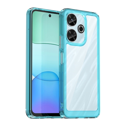 

For Xiaomi Redmi Note 13R Colorful Series Acrylic Hybrid TPU Phone Case(Transparent Blue)