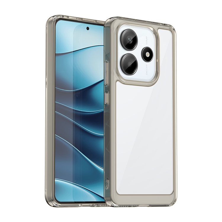 

For Redmi Note 14 5G Colorful Series Acrylic Hybrid TPU Phone Case(Transparent Grey)